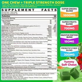 Gummies Verts LILICARE 322g montrant la texture des gommes