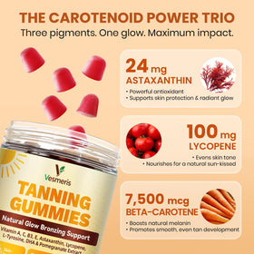 Gummies Vesmeris avec ingrédients naturels en arrière-plan