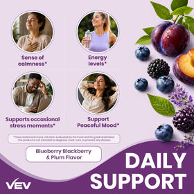 Gummies VEV sur un bureau avec un ordinateur
