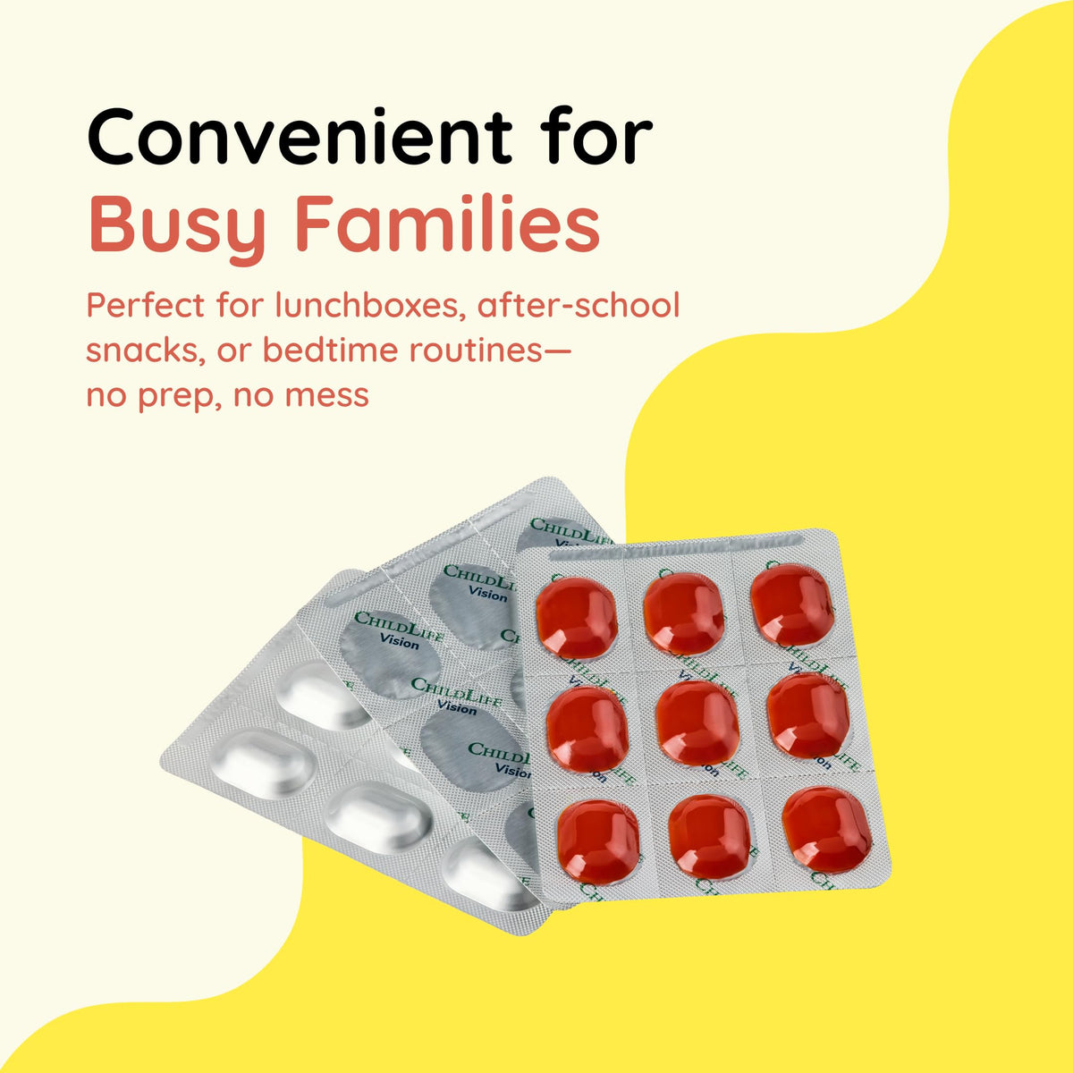 Gummies Vision Saine CHILDLIFE ESSENTIALS avec emballage ouvert