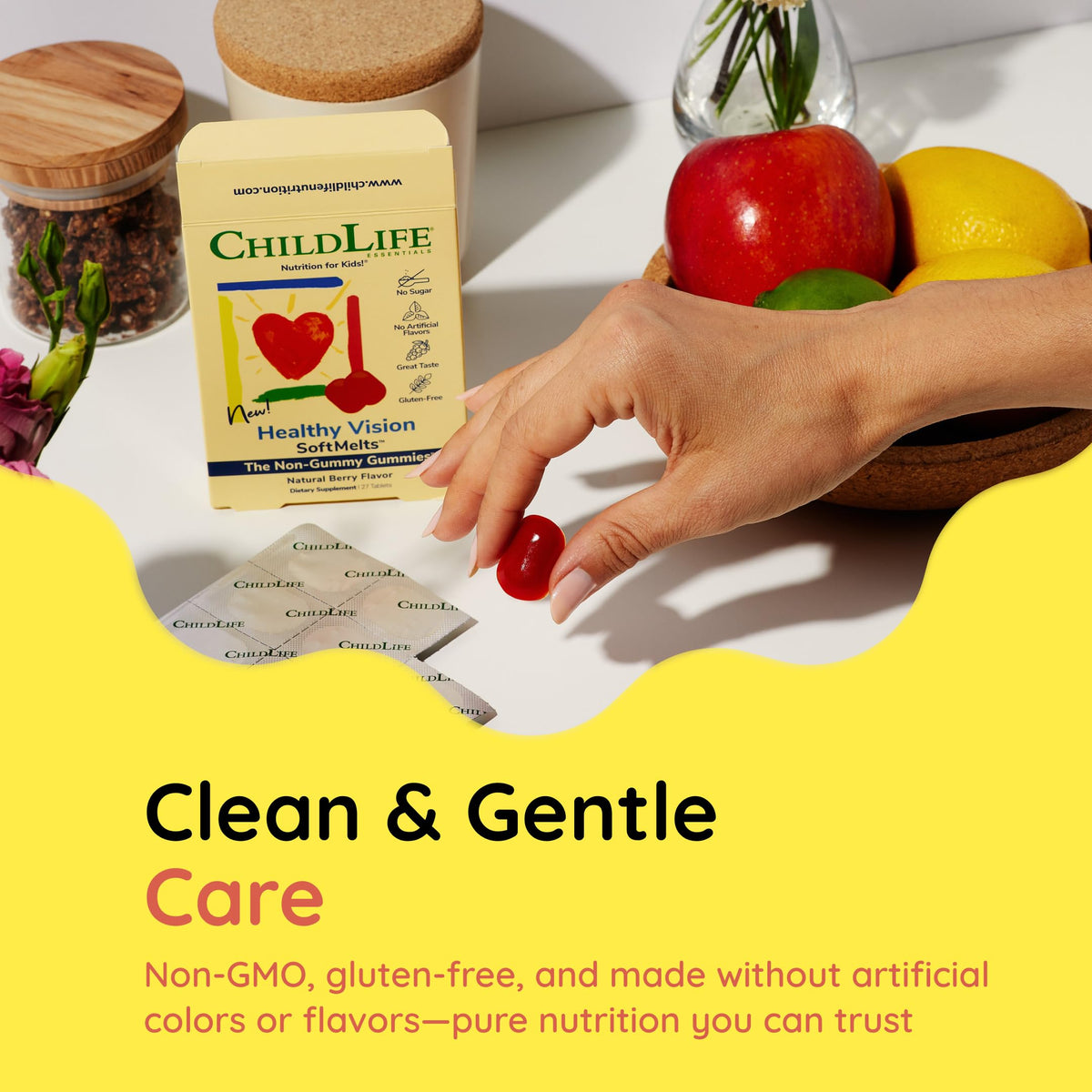 Gummies Vision Saine CHILDLIFE ESSENTIALS sur une table