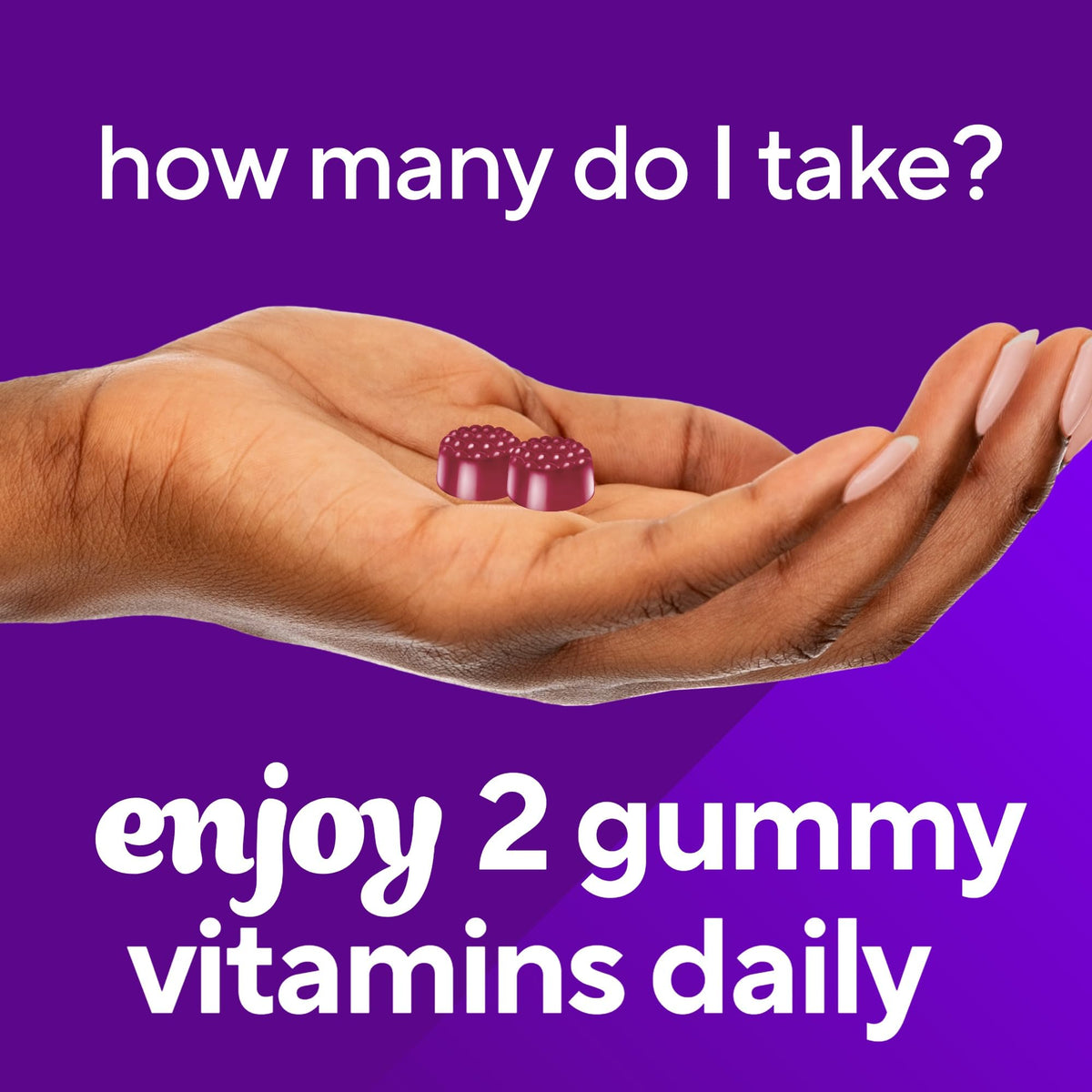 Gummies Vitafusion biotine avec arrière-plan naturel