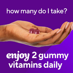 Gummies Vitafusion biotine avec arrière-plan naturel
