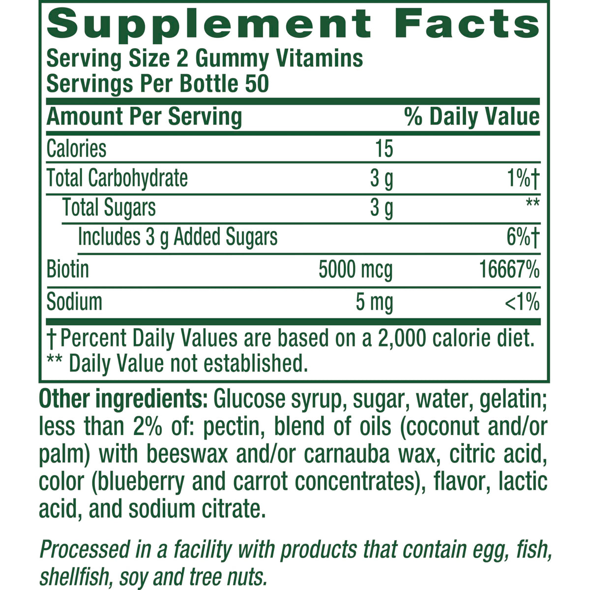 Gummies Vitafusion biotine goût myrtille en gros plan