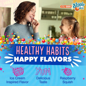 Gummies Vital+Boon Dippin' Dots avec un fond coloré