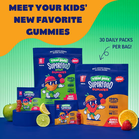 Gummies Vital Pals Citra-Berry sur un fond coloré