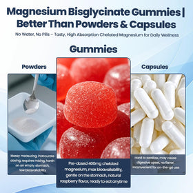 Gummies VITAL POWER de magnésium bisglycinate, en voyage dans un sac