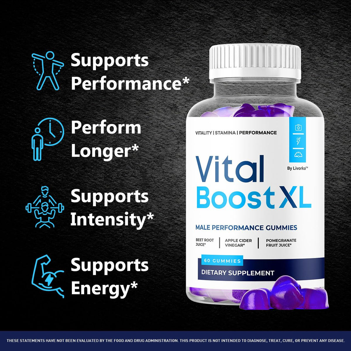 Gummies Vital support XL LIVORKA en gros plan
