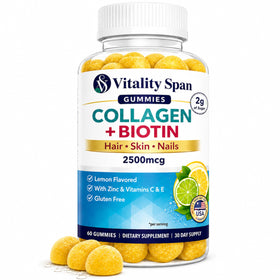Gummies Vitality Span au collagène et biotine en vue de face