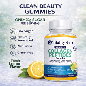 Gummies Vitality Span avec les ingrédients et les valeurs nutritionnelles