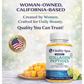 Gummies Vitality Span montrant la taille des gummies dans la main