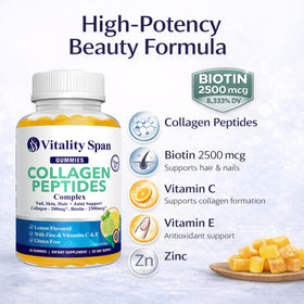 Gummies Vitality Span sur une table, en mettant en avant la texture