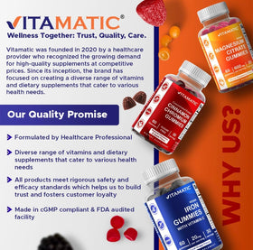 Gummies Vitamatic à la cannelle, ouvertes avec un aperçu des gummies