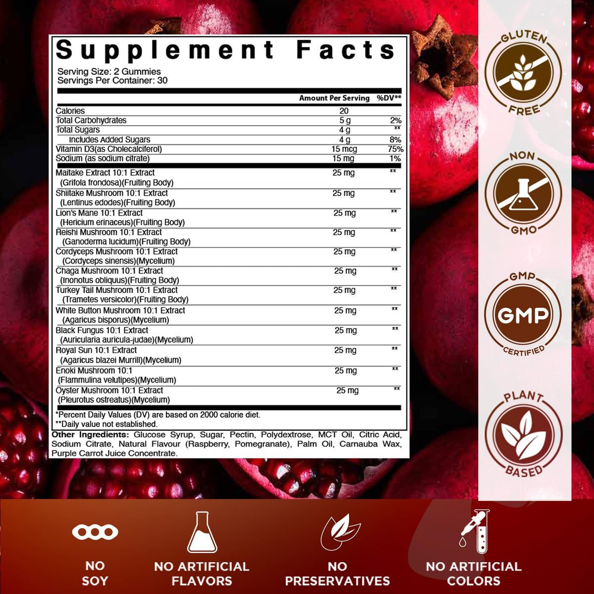 Gummies Vitamatic au goût framboise et grenade