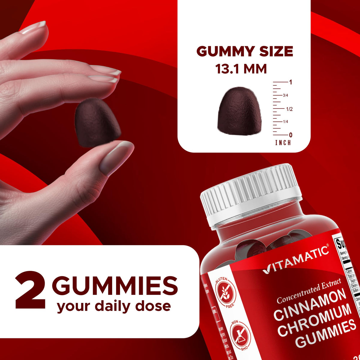 Gummies Vitamatic avec cannelle de Ceylan, présentés sur une table