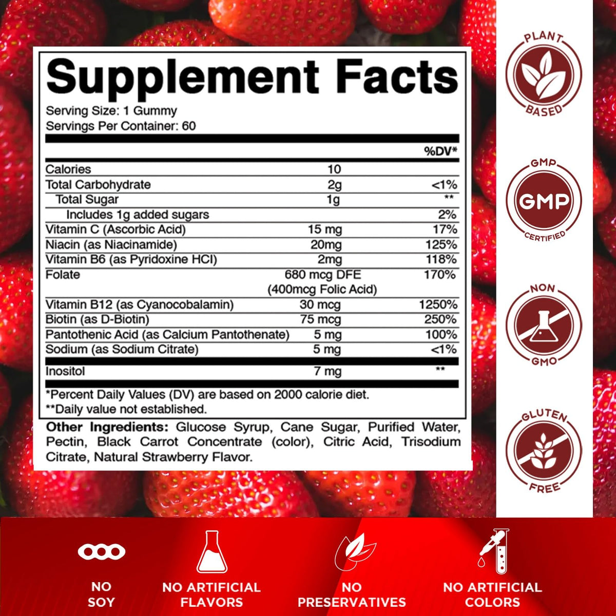 Gummies Vitamatic B-Complex montrant la texture et la couleur naturelle