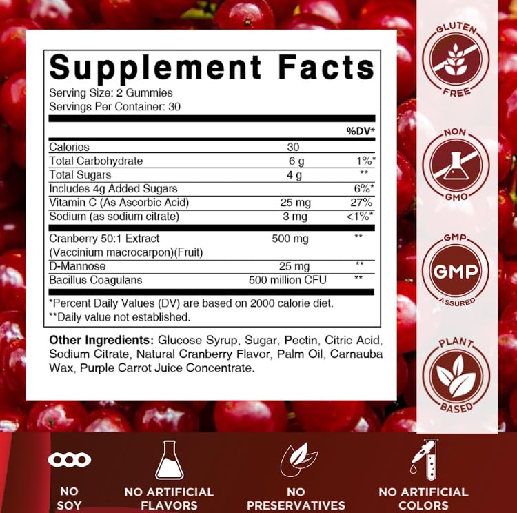 Gummies Vitamatic de canneberge en gros plan sur une cuillère