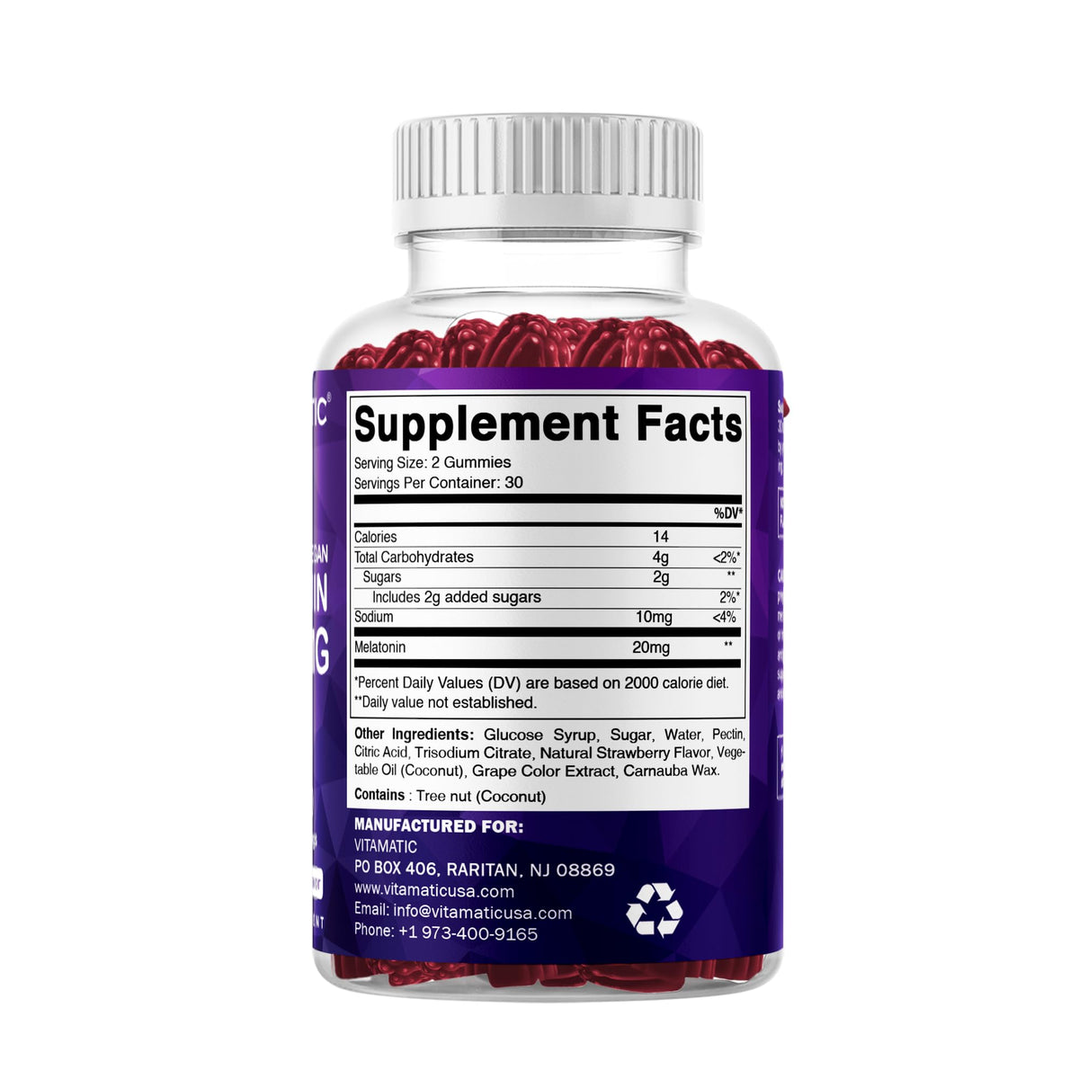 Gummies Vitamatic de mélatonine avec des fruits frais