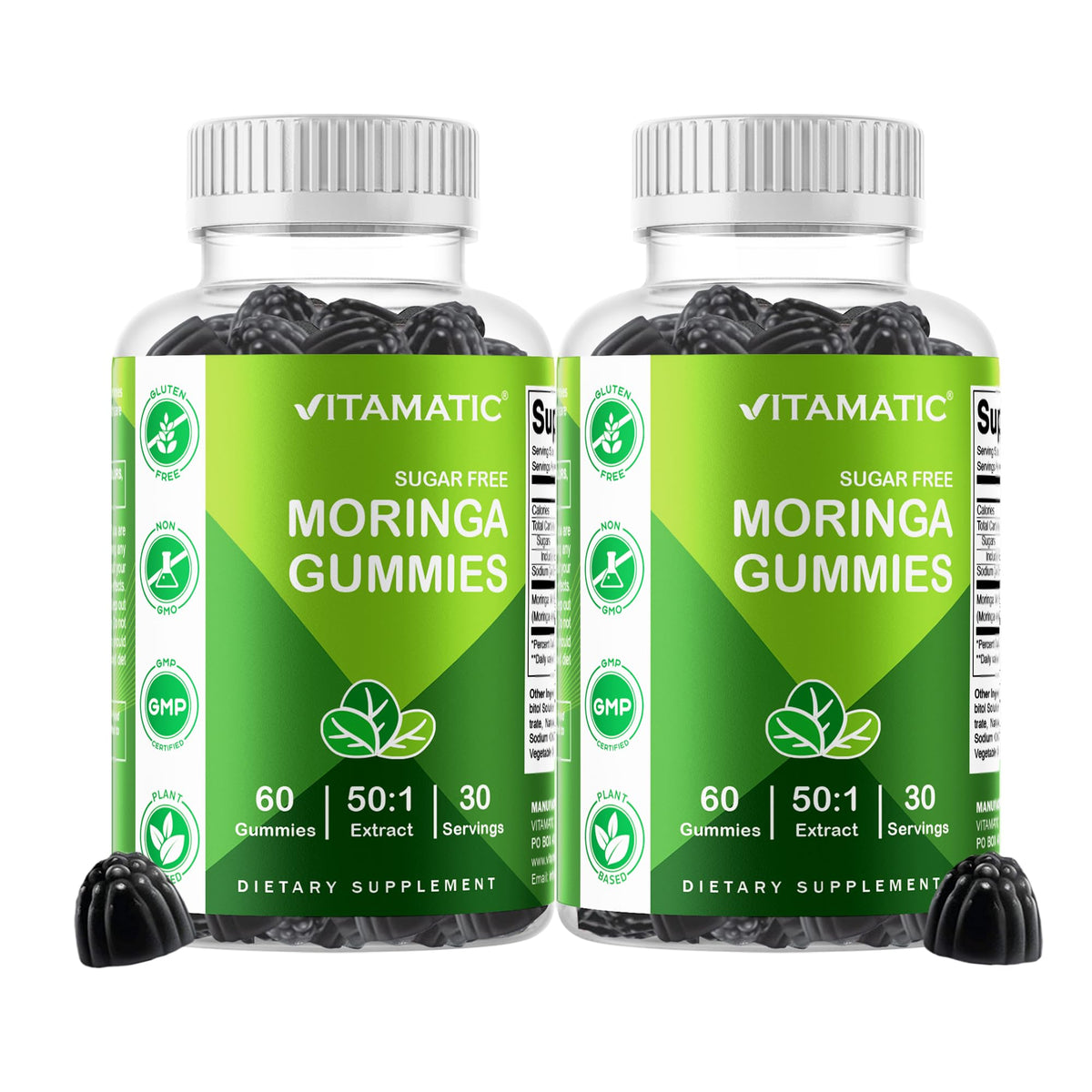 Gummies Vitamatic Moringa 200 mg vue de face avec emballage
