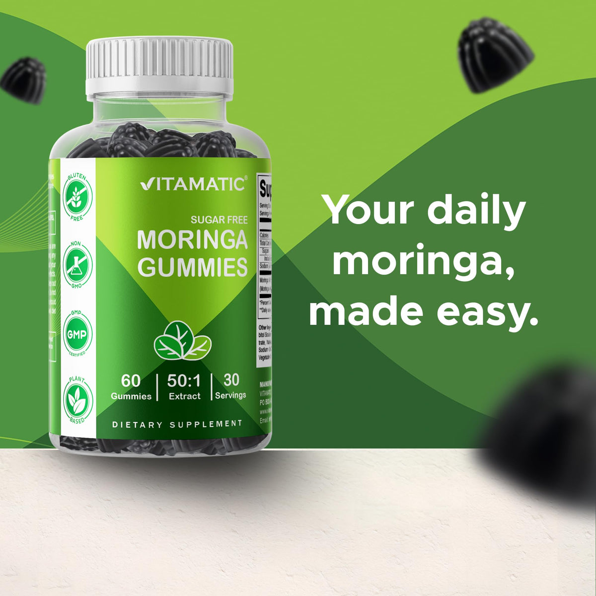 Gummies Vitamatic Moringa dans une main