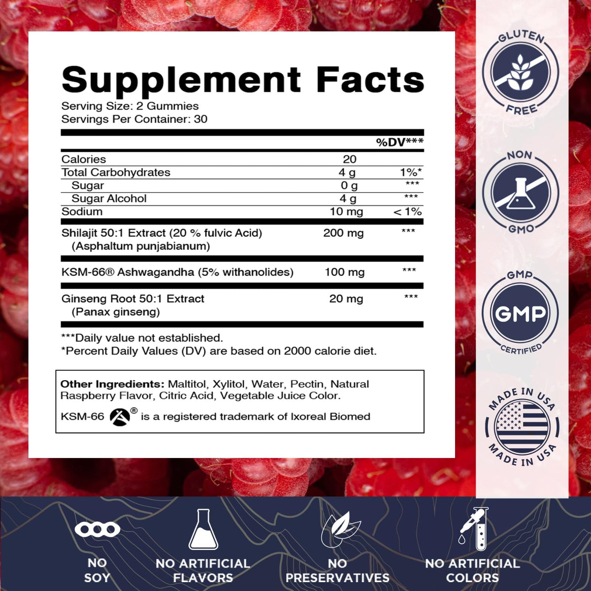 Gummies Vitamatic packaging with natural raspberry flavor