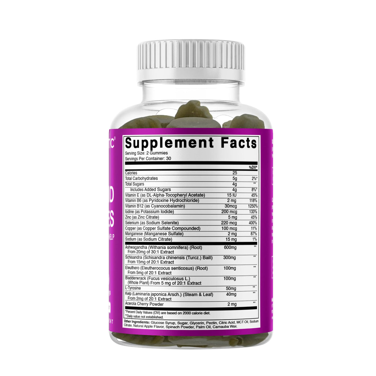 Gummies Vitamatic pour la thyroïde avec mains tenant le flacon