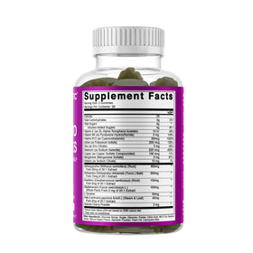 Gummies Vitamatic pour la thyroïde avec mains tenant le flacon