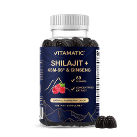 Gummies Vitamatic Shilajit KSM-66 Ashwagandha Ginseng 60 Vegan front view