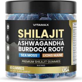 Gummies Vitamax Shilajit 60ct en pot avec étiquette colorée