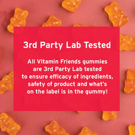 Gummies Vitamin Friends avec emballage et informations nutritionnelles