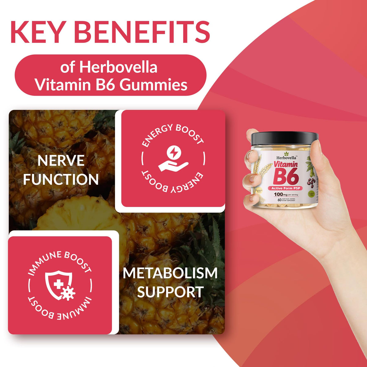 Gummies Vitamine B6 Herbovella à l'intérieur de la boîte