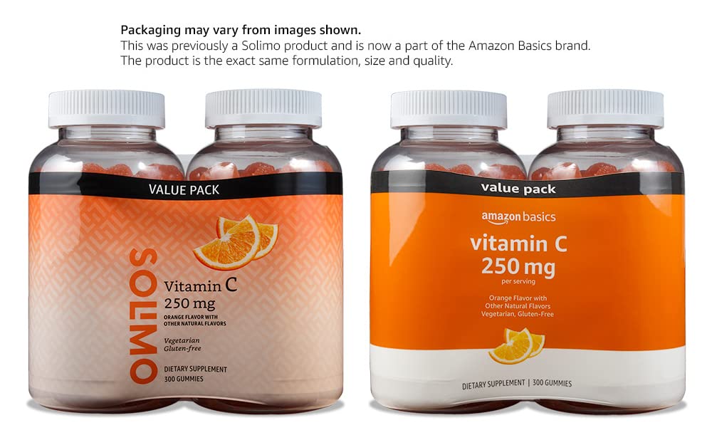 Gummies Vitamine C 250 mg Orange, emballage avec informations nutritionnelles
