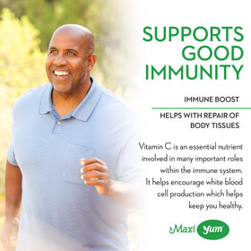 Gummies Vitamine C avec Zinc de Maxi Health, étiquette visible