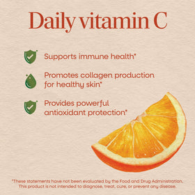 Gummies Vitamine C Nature's Way, deux gummies sur une surface blanche