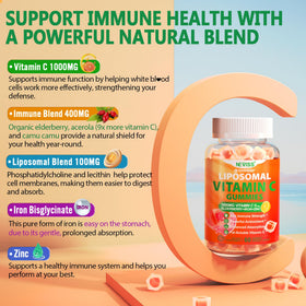 Gummies Vitamine C NEVISS avec texture et couleur orange