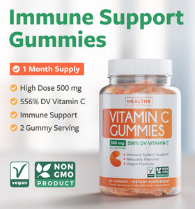 Gummies vitamine C vegan orange en gros plan