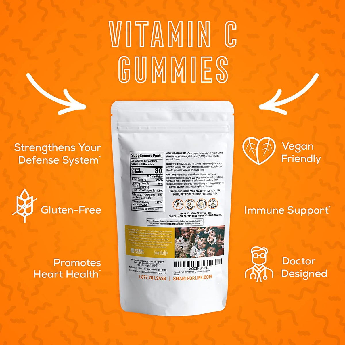Gummies Vitamine C Vegan Smart for Life à l'intérieur du pot