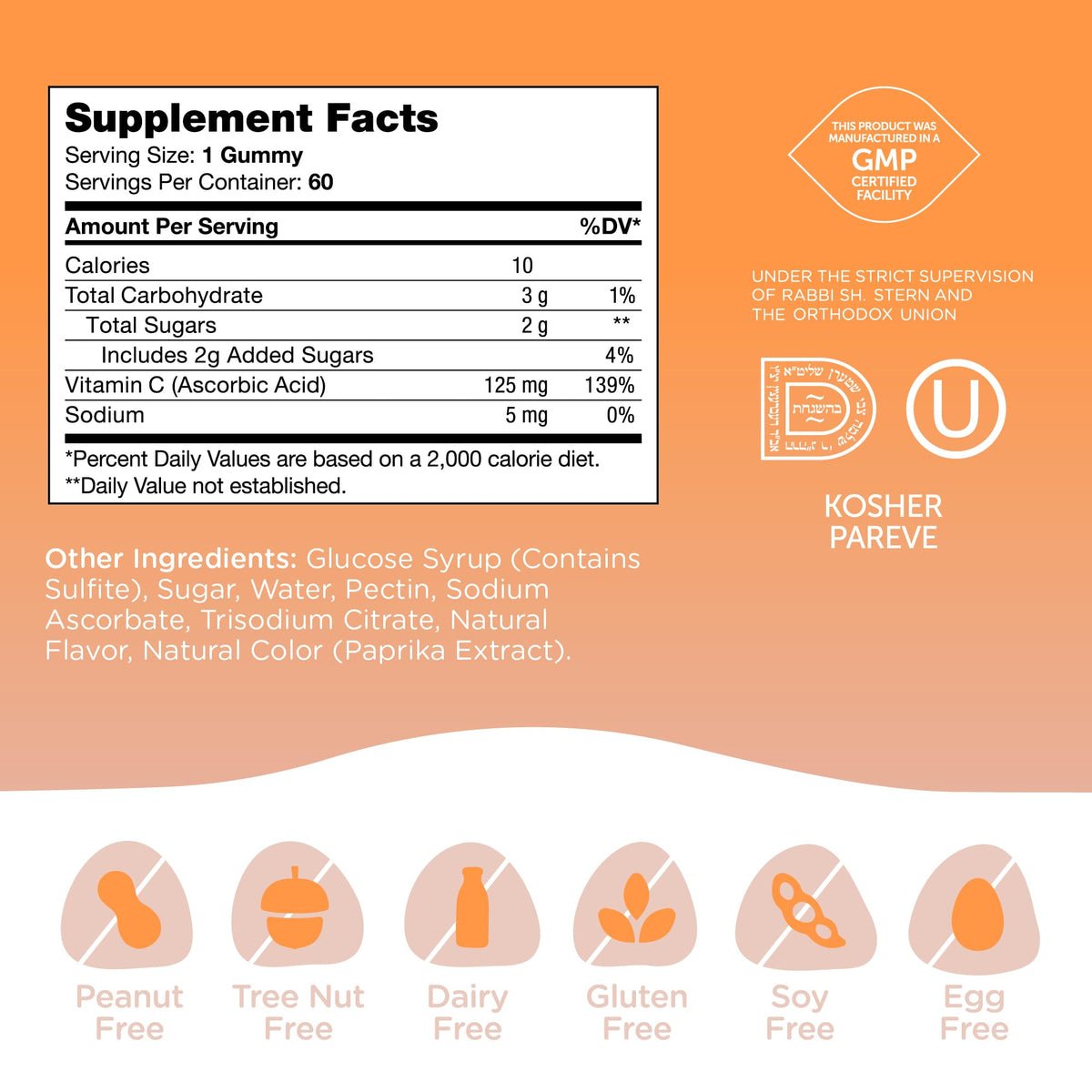 Gummies Vitamine C Zahler, bonbons gélifiés dans un bol
