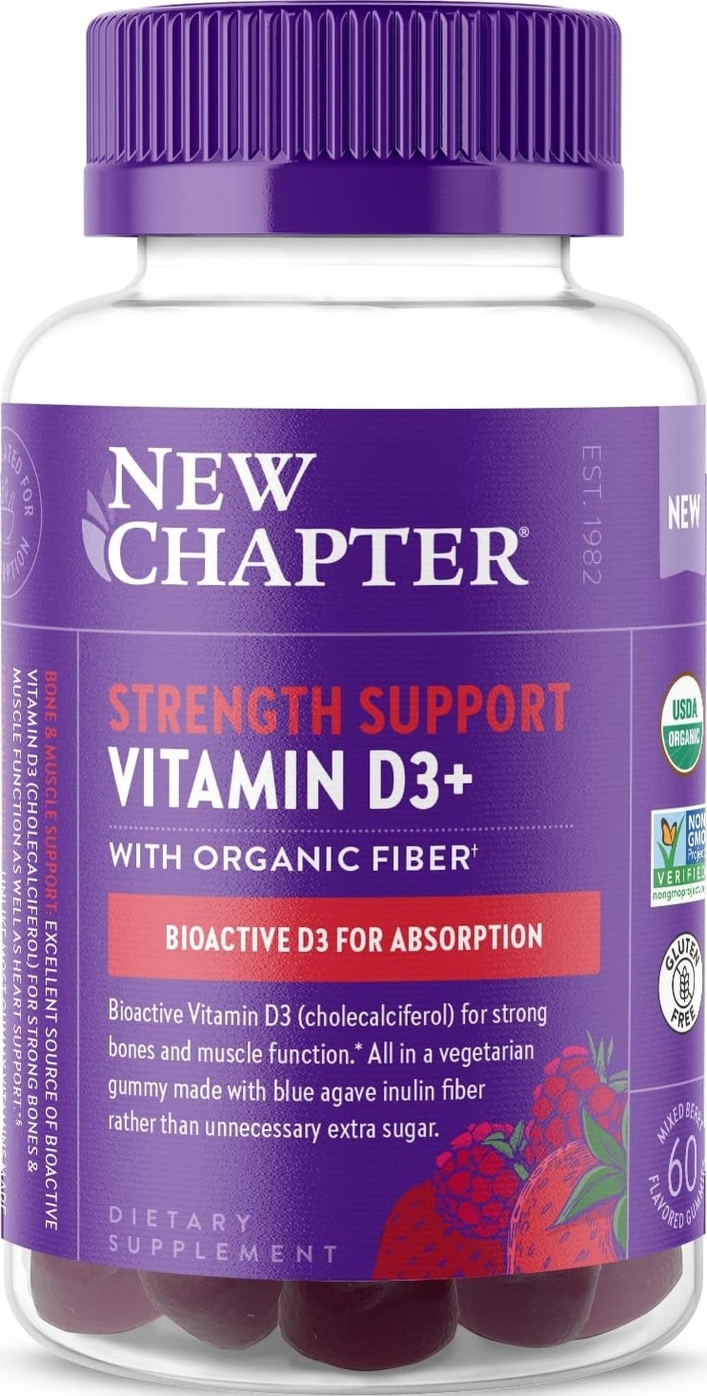 Gummies Vitamine D3 Bio New Chapter saveur baies mélangées