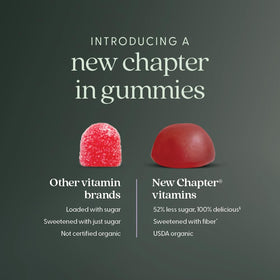 Gummies Vitamine D3 Bio New Chapter sur une table en bois