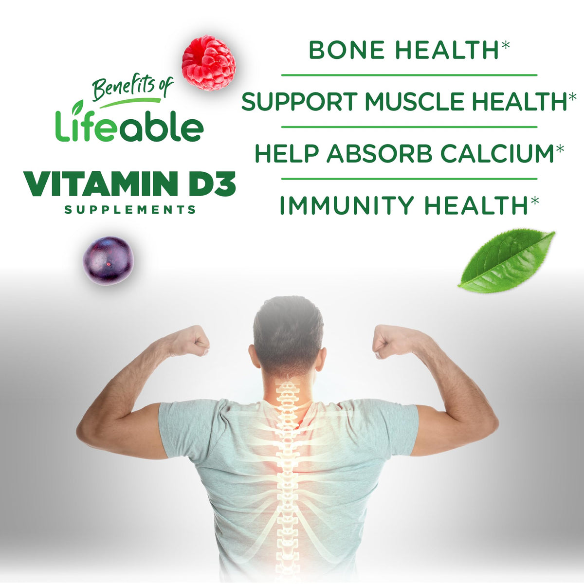 Gummies Vitamine D3 Lifeable montrant la texture douce
