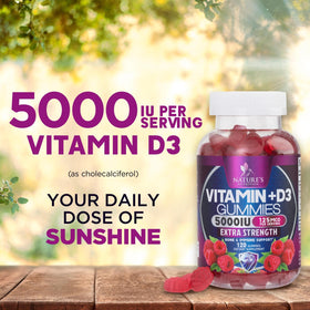 Gummies Vitamine D3 Nature's Nutrition en gros plan