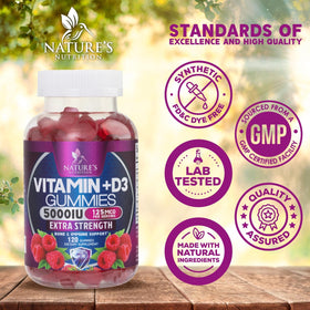 Gummies Vitamine D3 Nature's Nutrition montrant la texture
