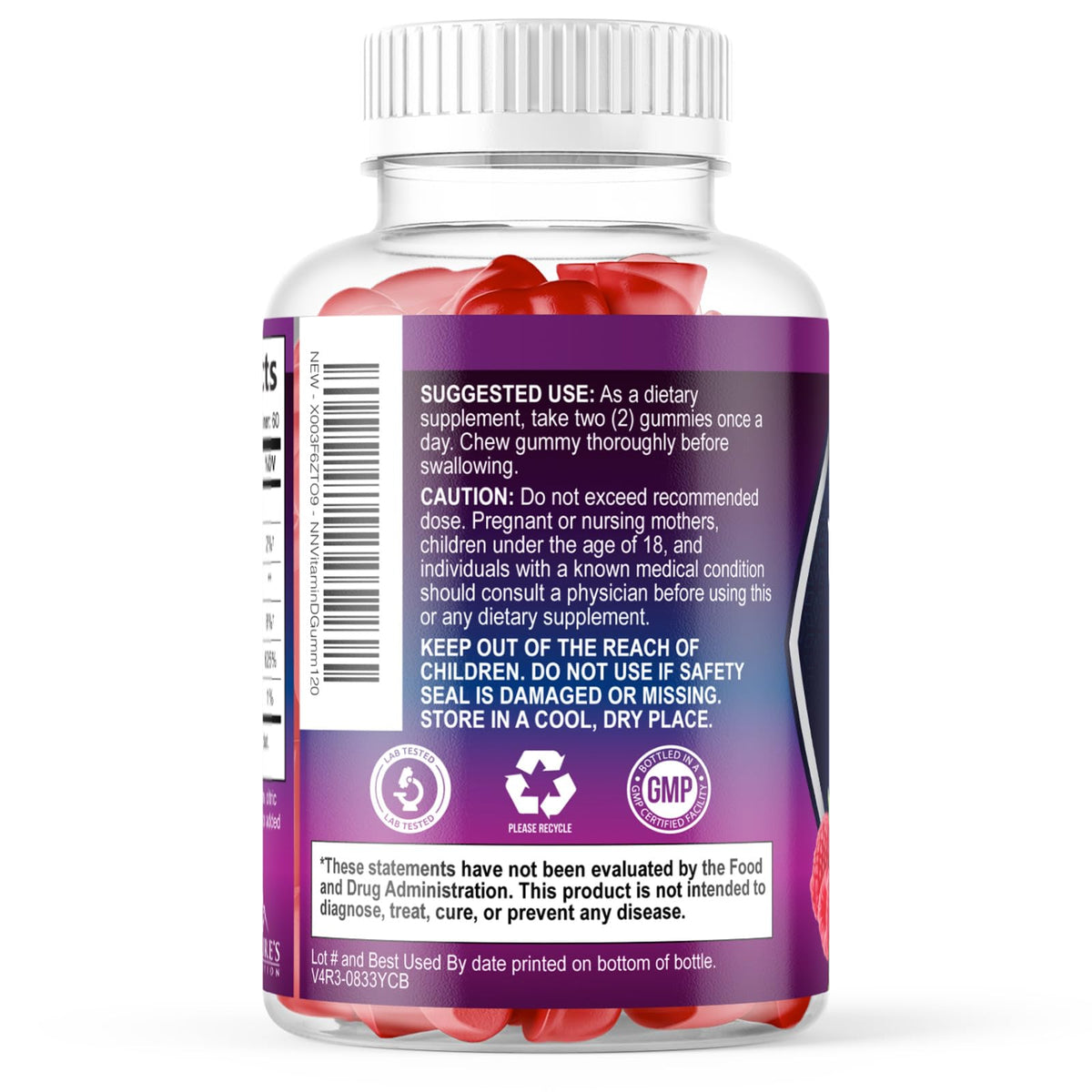 Gummies Vitamine D3 Nature's Nutrition sur un fond neutre