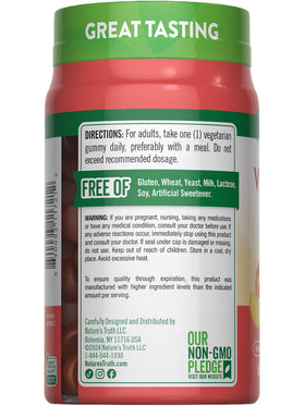 Gummies Vitamine D3 Nature's Truth montrant les ingrédients