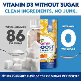 Gummies Vitamine D3 Nutracelle 2000 IU orange avec des fruits