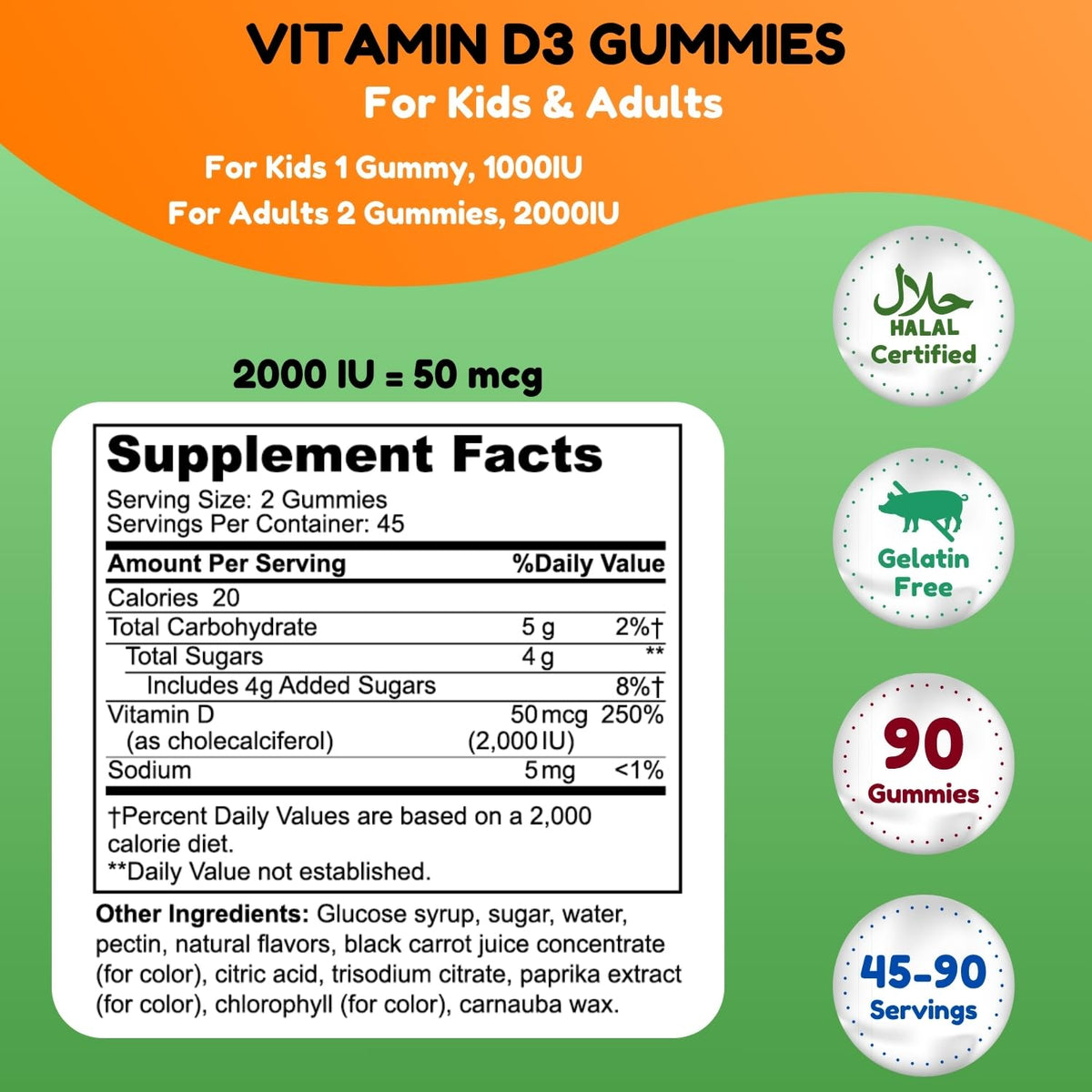 Gummies Vitamine D3 SHIFAA NUTRITION montrant la texture moelleuse