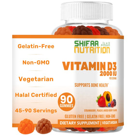 Gummies Vitamine D3 SHIFAA NUTRITION vue de face avec emballage