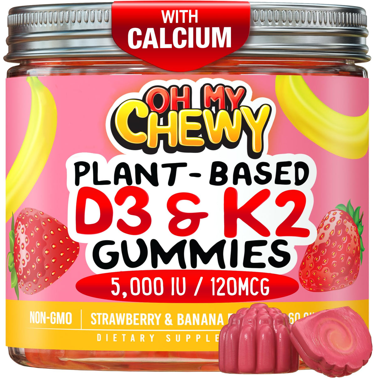 Gummies Vitamines D3 K2 Calcium OH MY CHEWY vue avant