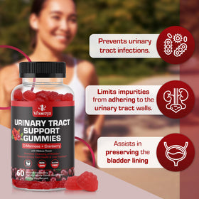 Gummies VITAMIZED avec fleur d'hibiscus en arrière-plan